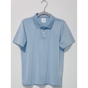 Crewcuts Active Boys Polo Shirt M 8-9 Blue Short Sleeve Collared Lightweight NWT